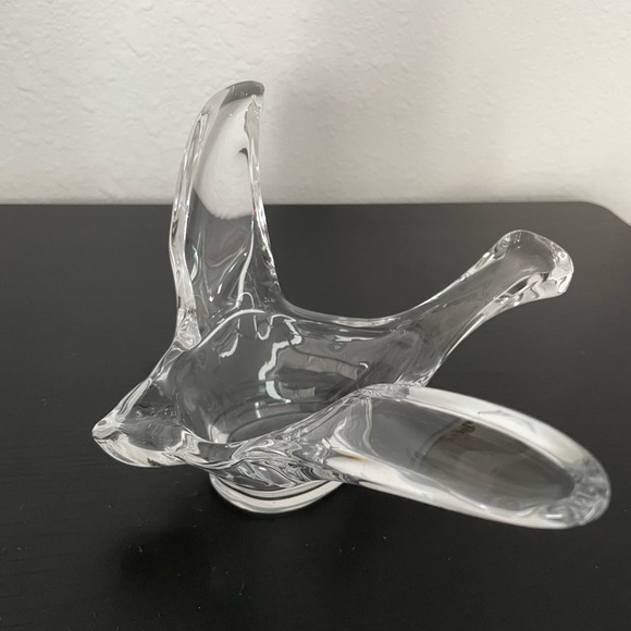 Vintage Princess House Fine French Crystal Glass Bird Dove Figurine Candy Bowl - Picture 2 of 5